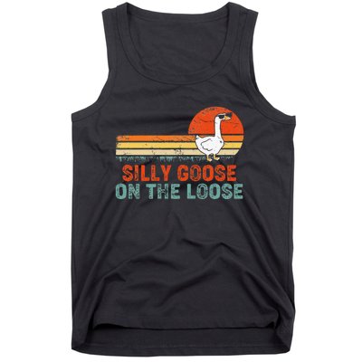 Silly Goose On The Loose Funny Vintage Silliest Goose Tank Top