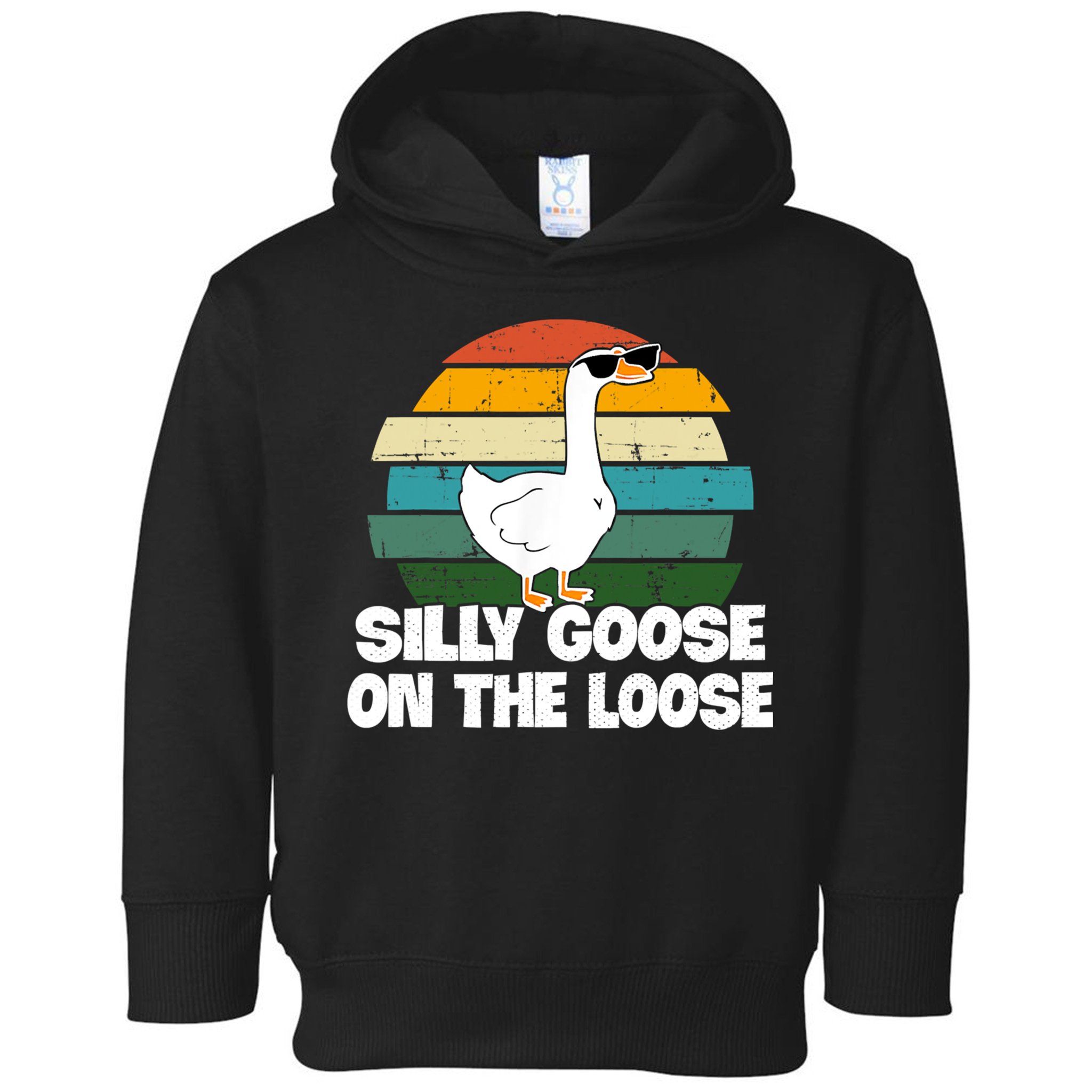 Silly Goose On The Loose Vintage Retro Sunset Toddler Hoodie