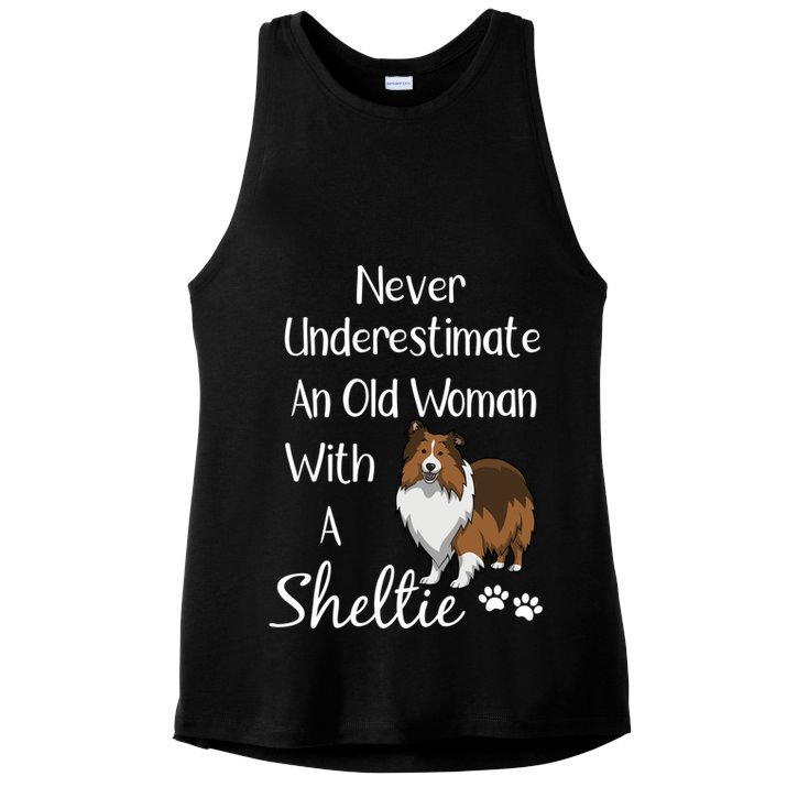 Sheltie Gift Old And Sheltie Funny Sheltie Mom Cool Gift Ladies PosiCharge Tri-Blend Wicking Tank