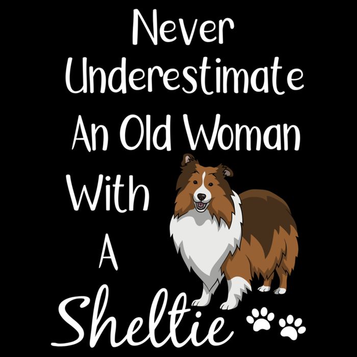 Sheltie Gift Old And Sheltie Funny Sheltie Mom Cool Gift Drawstring Bag
