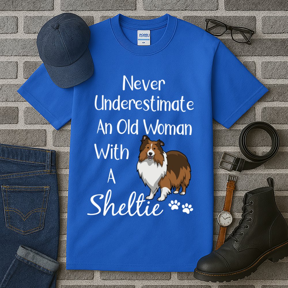 Sheltie Gift Old And Sheltie Funny Sheltie Mom Cool Gift Tall T-Shirt