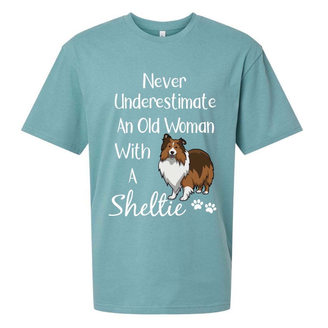 Sheltie Gift Old And Sheltie Funny Sheltie Mom Cool Gift Sueded Cloud Jersey T-Shirt