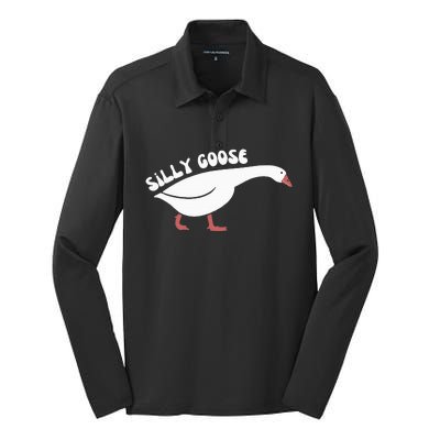 Silly Goose On The Loose Silk Touch Performance Long Sleeve Polo