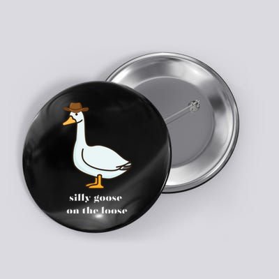 Silly Goose On The Loose Cowboy Duck Button