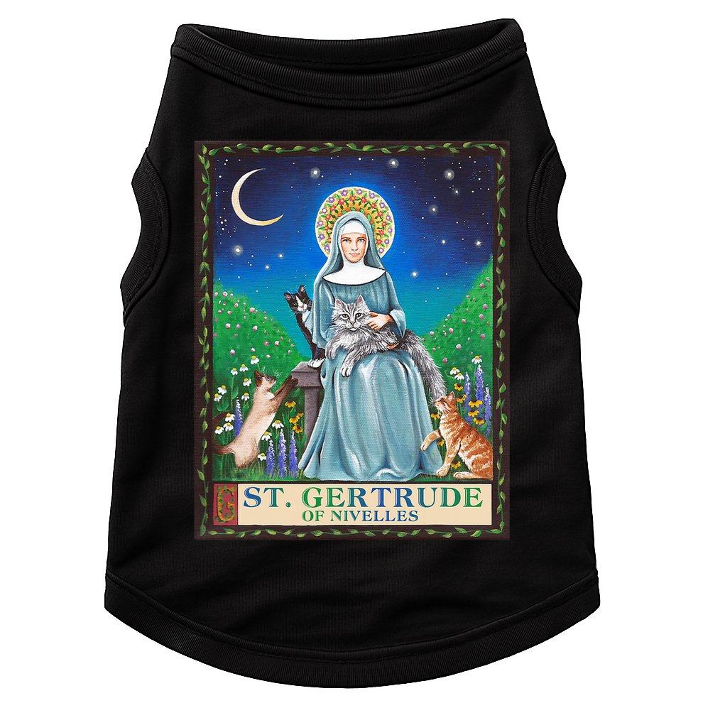 St. Gertrude Of Nivelles Patron Saint Of Cats Lovers Gifts Doggie Tank
