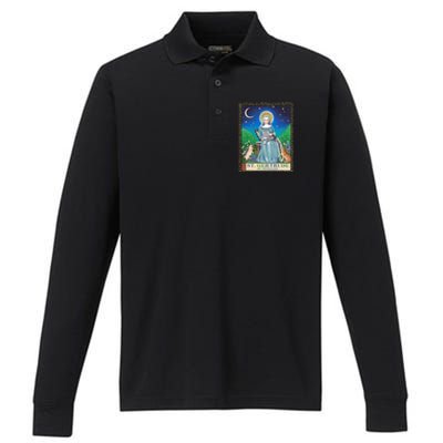 St. Gertrude Of Nivelles Patron Saint Of Cats Lovers Gifts Performance Long Sleeve Polo