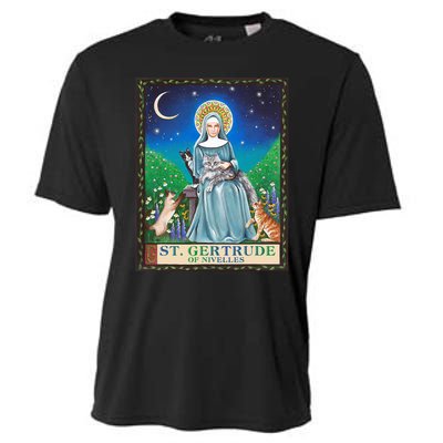 St. Gertrude Of Nivelles Patron Saint Of Cats Lovers Gifts Cooling Performance Crew T-Shirt