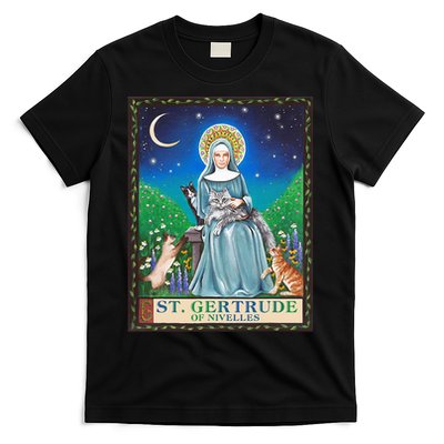 St. Gertrude Of Nivelles Patron Saint Of Cats Lovers Gifts T-Shirt