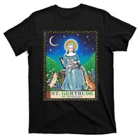 St. Gertrude Of Nivelles Patron Saint Of Cats Lovers Gifts T-Shirt