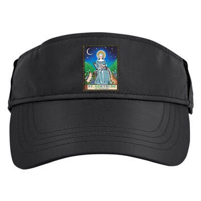 St. Gertrude Of Nivelles Patron Saint Of Cats Lovers Gifts Adult Drive Performance Visor