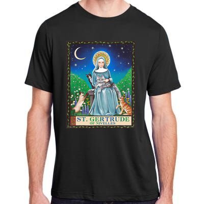 St. Gertrude Of Nivelles Patron Saint Of Cats Lovers Gifts Adult ChromaSoft Performance T-Shirt