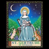 St. Gertrude Of Nivelles Patron Saint Of Cats Lovers Gifts Bucket Hat