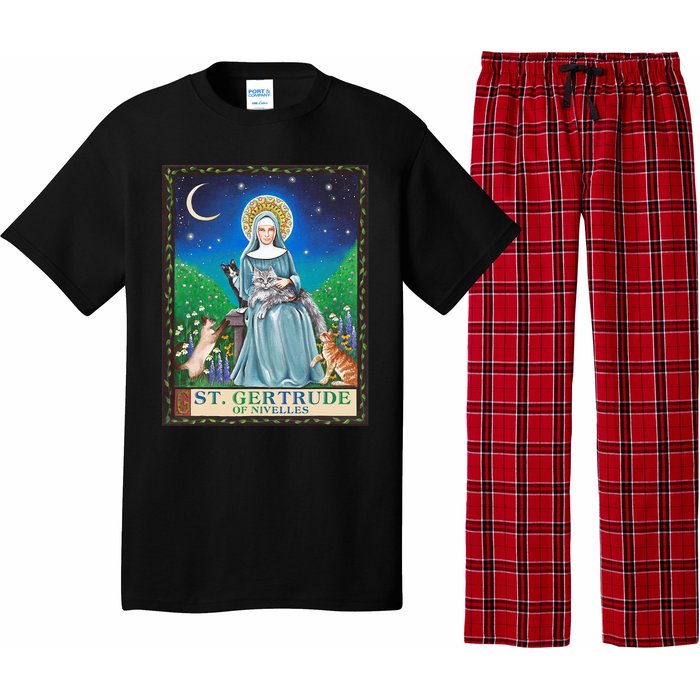 St. Gertrude Of Nivelles Patron Saint Of Cats Lovers Gifts Pajama Set