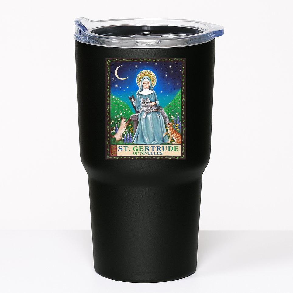 St. Gertrude Of Nivelles Patron Saint Of Cats Lovers Gifts Tumbler