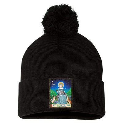 St. Gertrude Of Nivelles Patron Saint Of Cats Lovers Gifts Pom Pom 12in Knit Beanie