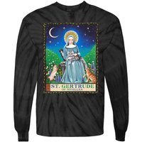 St. Gertrude Of Nivelles Patron Saint Of Cats Lovers Gifts Tie-Dye Long Sleeve Shirt