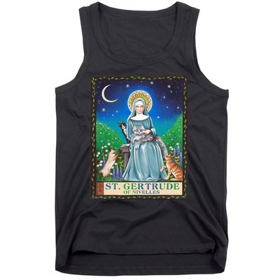 St. Gertrude Of Nivelles Patron Saint Of Cats Lovers Gifts Tank Top