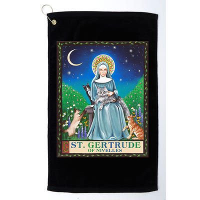 St. Gertrude Of Nivelles Patron Saint Of Cats Lovers Gifts Golf Towel