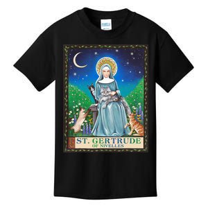 St. Gertrude Of Nivelles Patron Saint Of Cats Lovers Gifts Kids T-Shirt