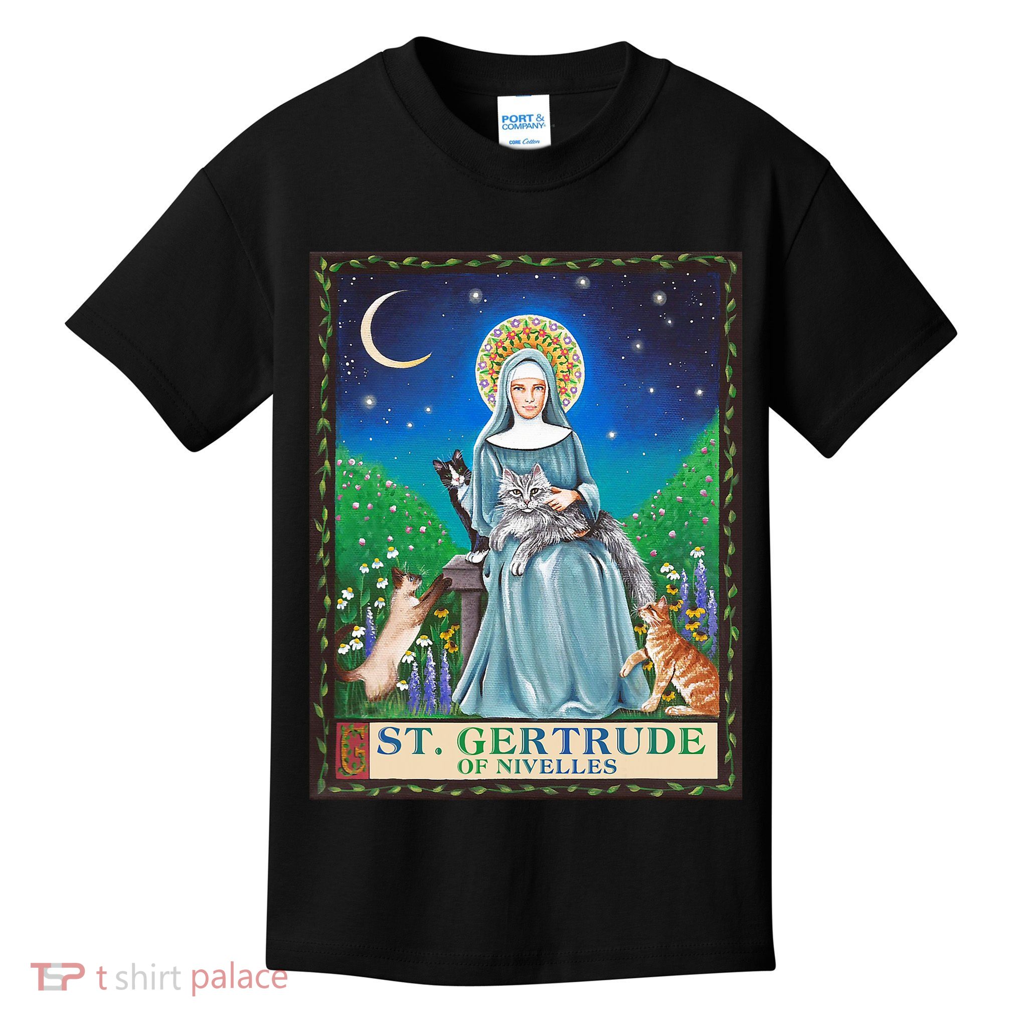 St. Gertrude Of Nivelles Patron Saint Of Cats Lovers Gifts Kids T-Shirt
