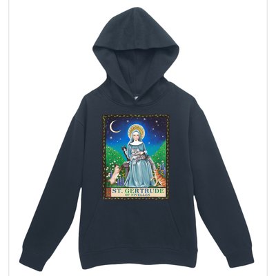 St. Gertrude Of Nivelles Patron Saint Of Cats Lovers Gifts Urban Pullover Hoodie