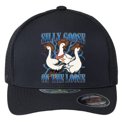 Silly Goose On The Loose Retro Groovy Silly Goose Club Flexfit Unipanel Trucker Cap