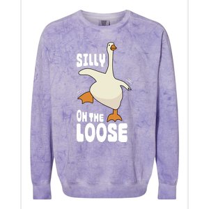 Silly Goose On The Loose Funny Goose Quote Colorblast Crewneck Sweatshirt