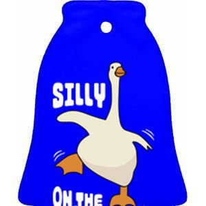 Silly Goose On The Loose Funny Goose Quote Ceramic Bell Ornament