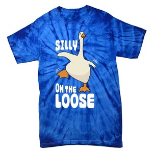 Silly Goose On The Loose Funny Goose Quote Tie-Dye T-Shirt