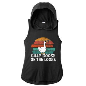 Silly Goose On The Loose Ladies PosiCharge Tri-Blend Wicking Draft Hoodie Tank