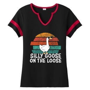 Silly Goose On The Loose Ladies Halftime Notch Neck Tee