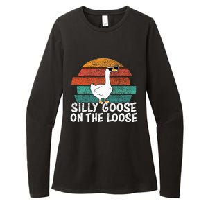 Silly Goose On The Loose Womens CVC Long Sleeve Shirt