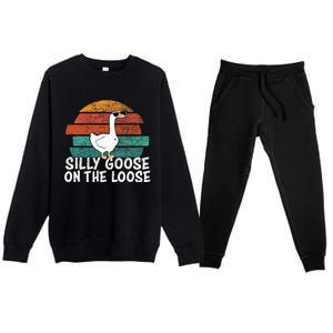 Silly Goose On The Loose Premium Crewneck Sweatsuit Set