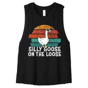 Silly Goose On The Loose Women's Racerback Cropped Tank