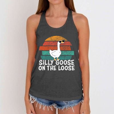 Silly Goose On The Loose Women's Knotted Racerback Tank