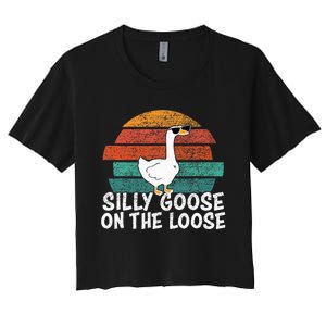 Silly Goose On The Loose Women's Crop Top Tee