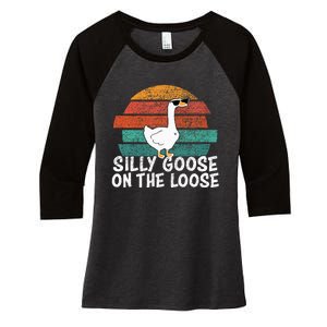 Silly Goose On The Loose Women's Tri-Blend 3/4-Sleeve Raglan Shirt