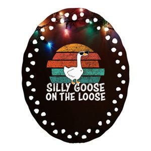 Silly Goose On The Loose Ceramic Oval Ornament