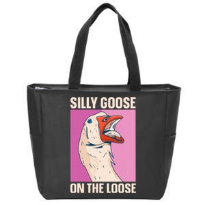 Silly Goose On The Loose Zip Tote Bag