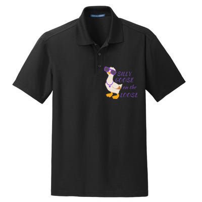 Silly Goose On The Loose Funny Dry Zone Grid Polo