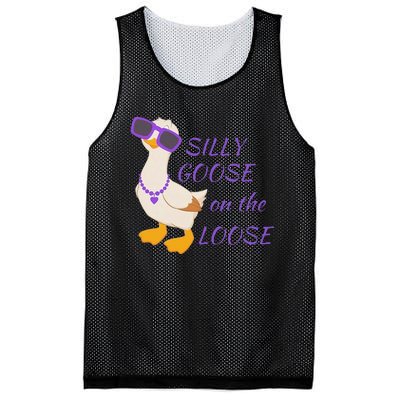 Silly Goose On The Loose Funny Mesh Reversible Basketball Jersey Tank