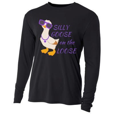 Silly Goose On The Loose Funny Cooling Performance Long Sleeve Crew