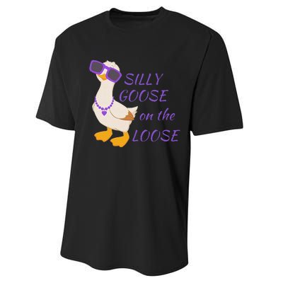 Silly Goose On The Loose Funny Performance Sprint T-Shirt