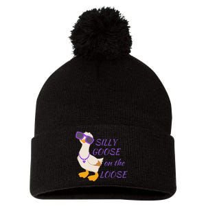 Silly Goose On The Loose Funny Pom Pom 12in Knit Beanie