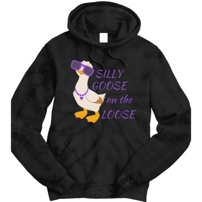 Silly Goose On The Loose Funny Tie Dye Hoodie