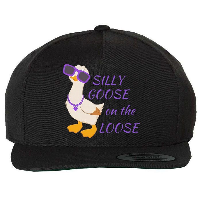 Silly Goose On The Loose Funny Wool Snapback Cap