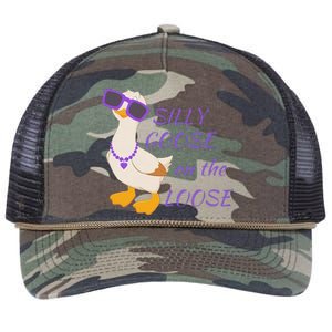 Silly Goose On The Loose Funny Retro Rope Trucker Hat Cap