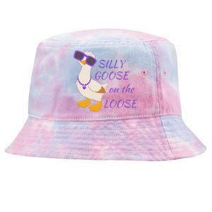 Silly Goose On The Loose Funny Tie-Dyed Bucket Hat