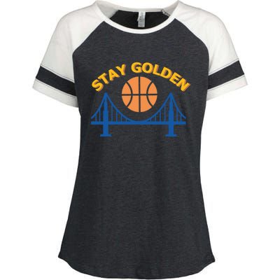 Stay Golden Oakland To San Francisco Basketball Enza Ladies Jersey Colorblock Tee