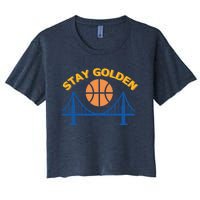 Stay Golden Oakland To San Francisco Basketball Women's Crop Top Tee